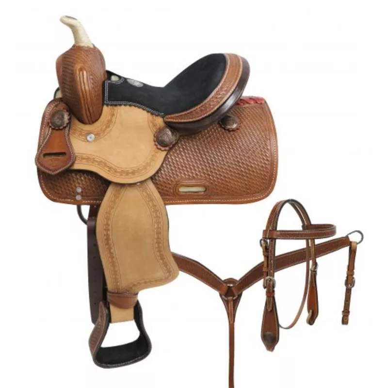 10" Double T pony saddle set with basket tooling