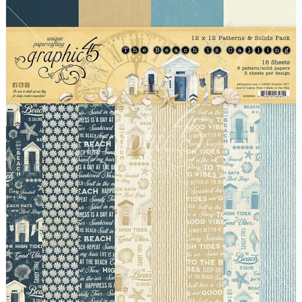 12 x12 Paper: Graphic 45 Collection Pack-The Beach Is Calling