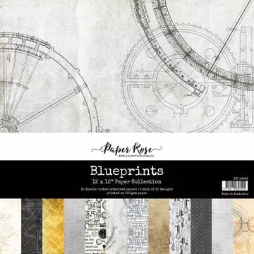 12x12 Paper:Paper Rose - Blueprints
