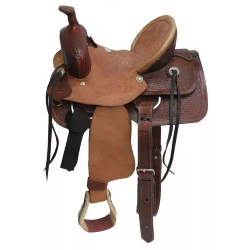 #16312: 12" Buffalo Youth hard seat roper style saddle