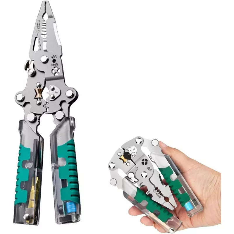 18-in-1 Folding Wire Stripper Pliers Multifunctional Tool