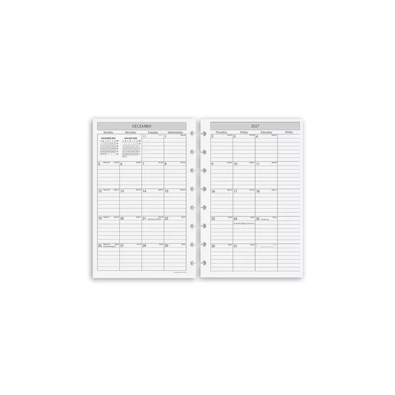 2027 Circa Sunday Start Weekly Agenda Refill, Horizontal