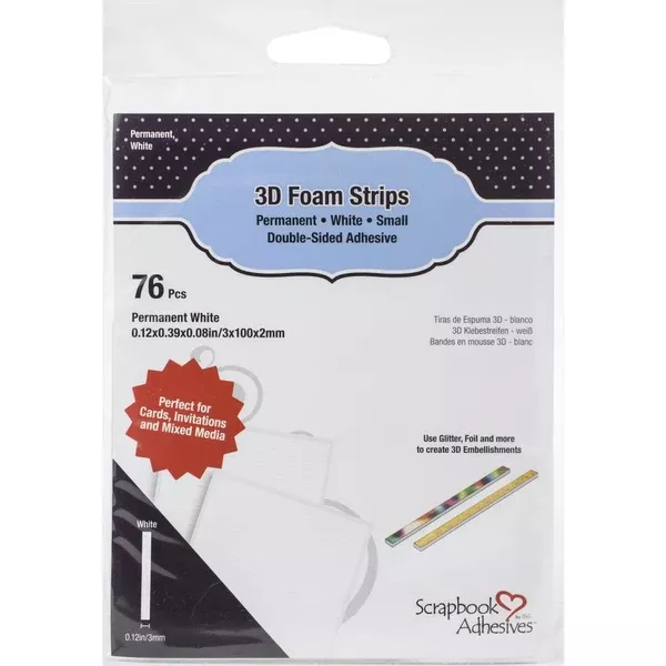 3D Foam Strips White 76/Pk