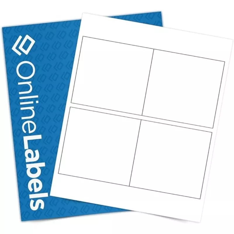 4 x 4 Square Label – Pack of 1,000 Labels, 250 Sheets – Inkjet/Laser Printer – Online Labels