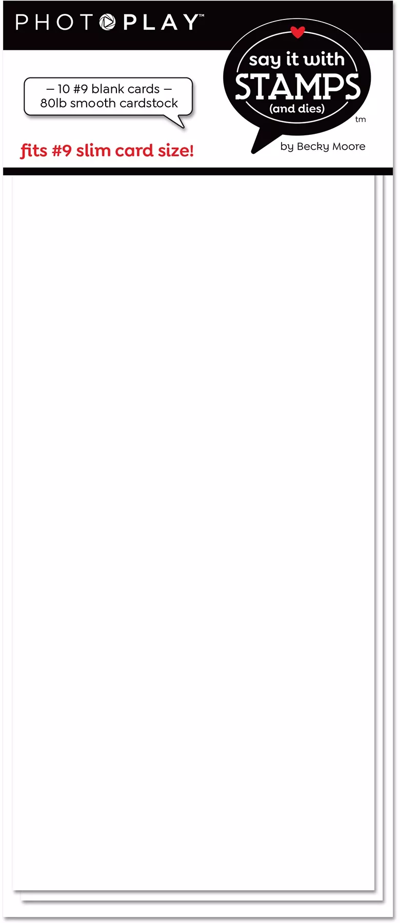 #9 Blank White Scored Card 10/Pkg