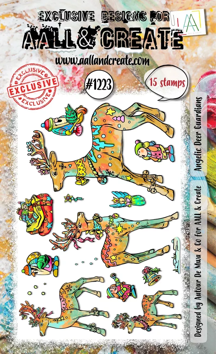 AALL and Create - A6 Stamp Set - Angelic Deer Guardians #1223