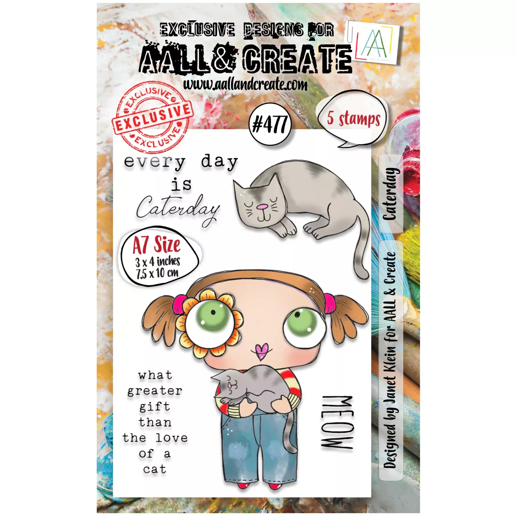 AALL & Create CATERDAY A7 Clear Stamp Set 477
