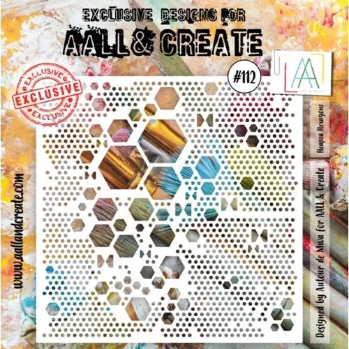 AALL & Create HEAPZA HEXAGONZ 6x6 Stencil 112