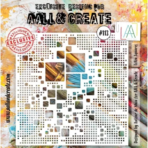 AALL & Create LOTZA SQUARES 6x6 Stencil 113