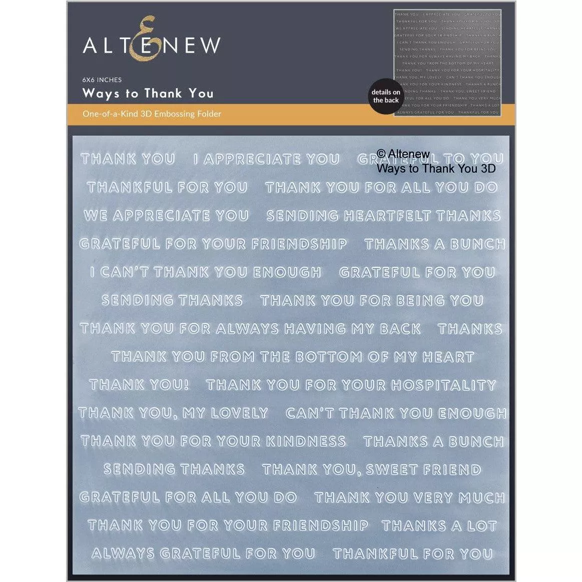 Altenew - 3D Embossing Folder - Ways to Thank You