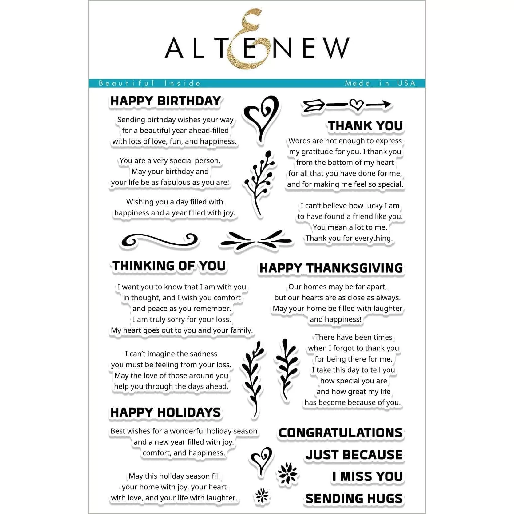 Altenew Beautiful Inside Clear Stamp Set alt1760