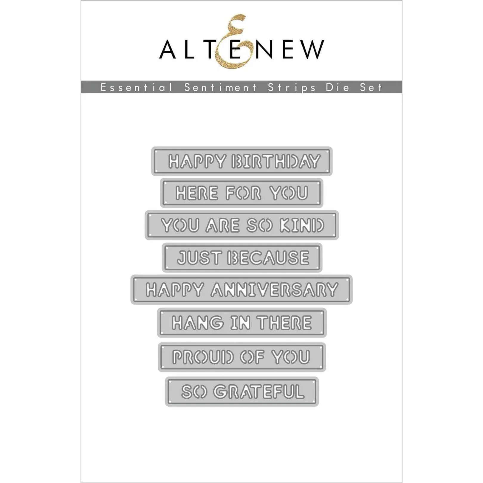 Altenew Essential Sentiment Strips 3D Dies alt4549