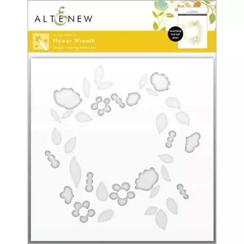 Altenew Flower Wreath Simple Coloring Stencil Set (2 in 1)