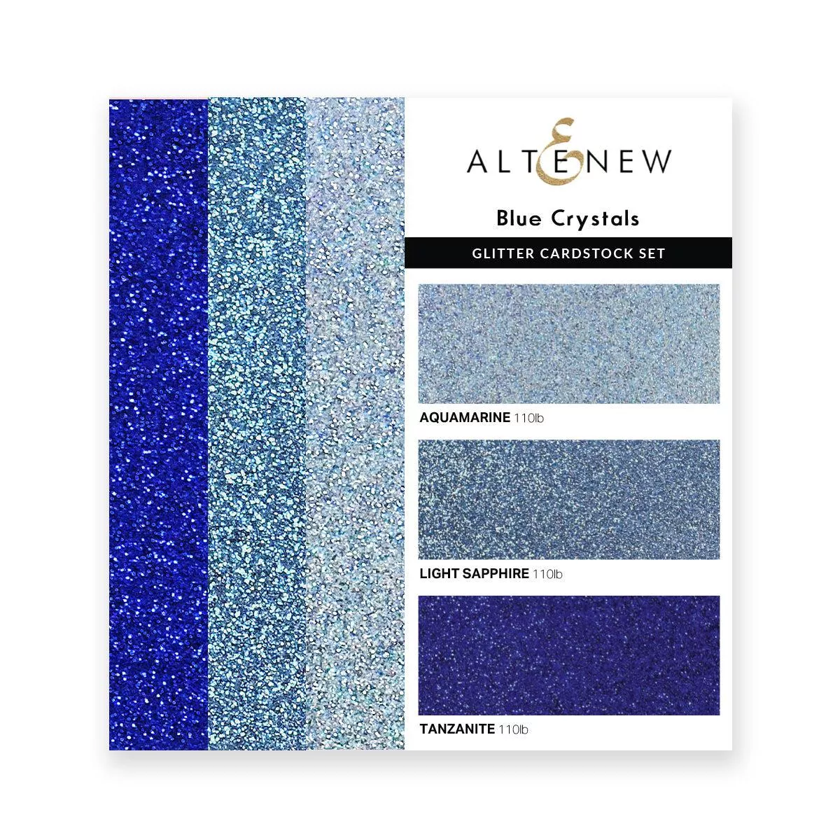 Altenew - Glitter Cardstock Set - Blue Crystals