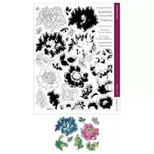 Altenew - Majestic Bouquet Stamp & Die Bundle - Postage as per Actual
