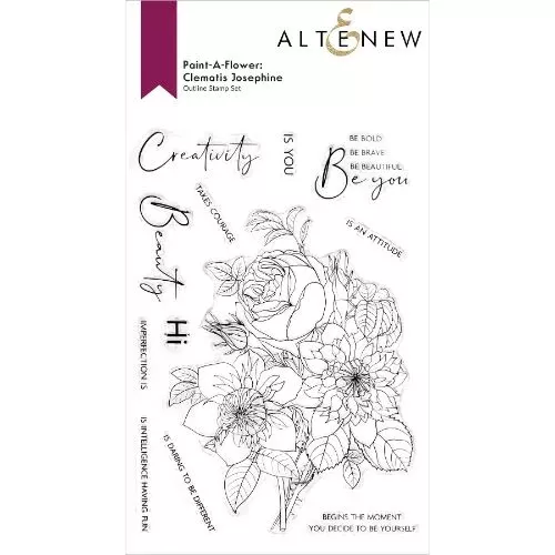 Altenew - Paint-A-Flower: Clematis Josephine Outline Stamp Set