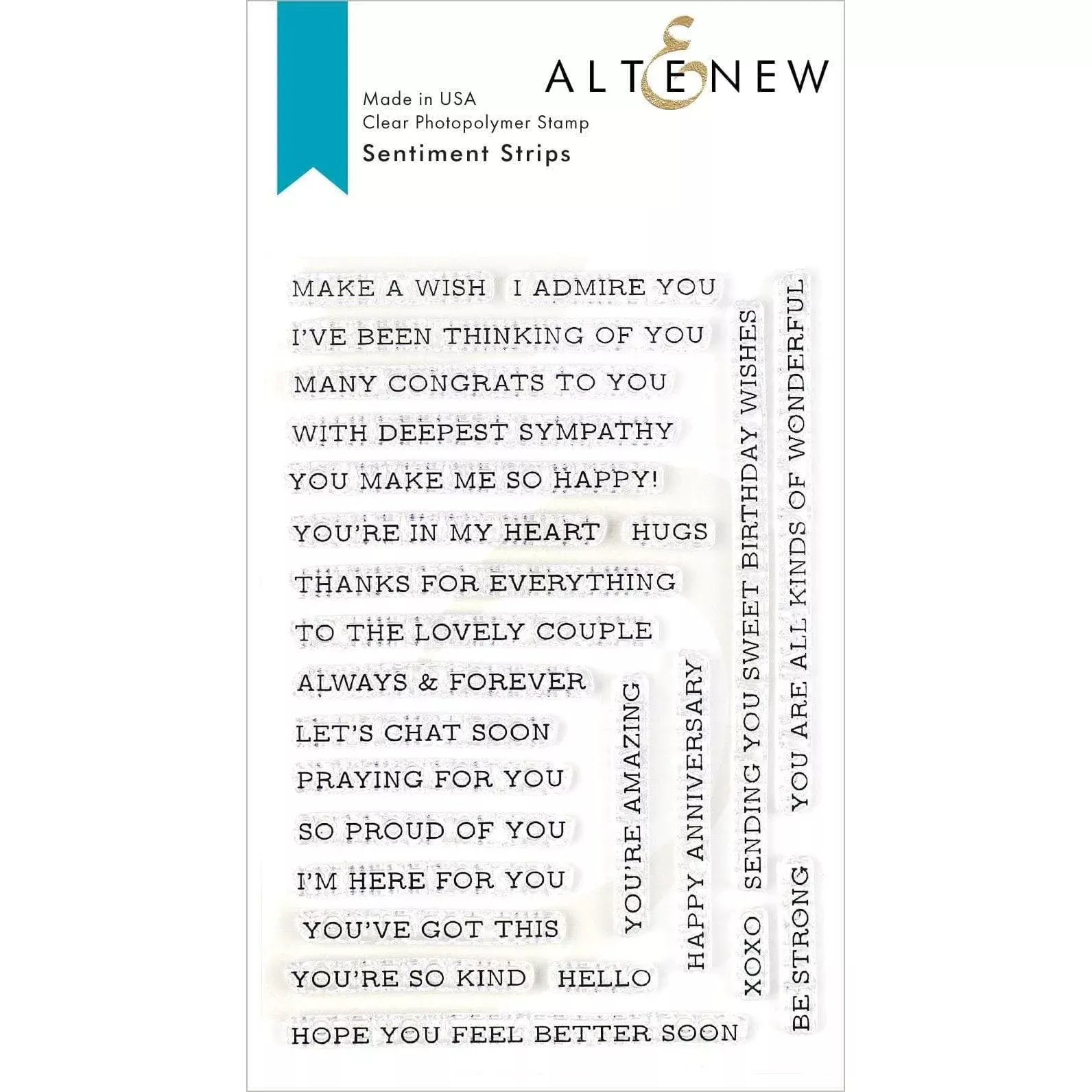 Altenew Sentiment Strips Clear Stamps alt3334