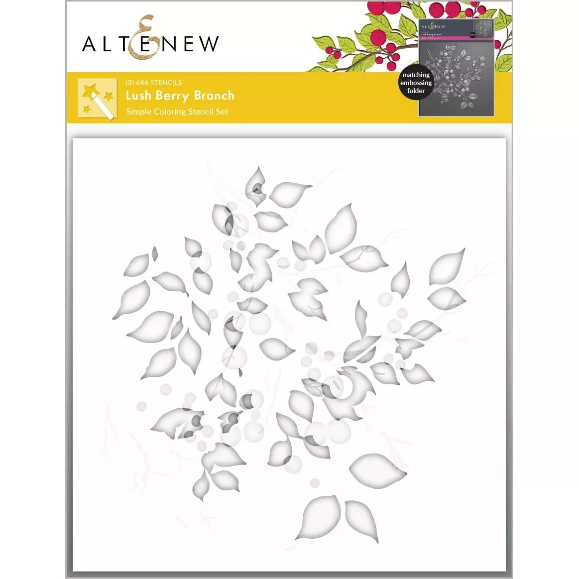 Altenew - Stencils - Lush Berry Branch