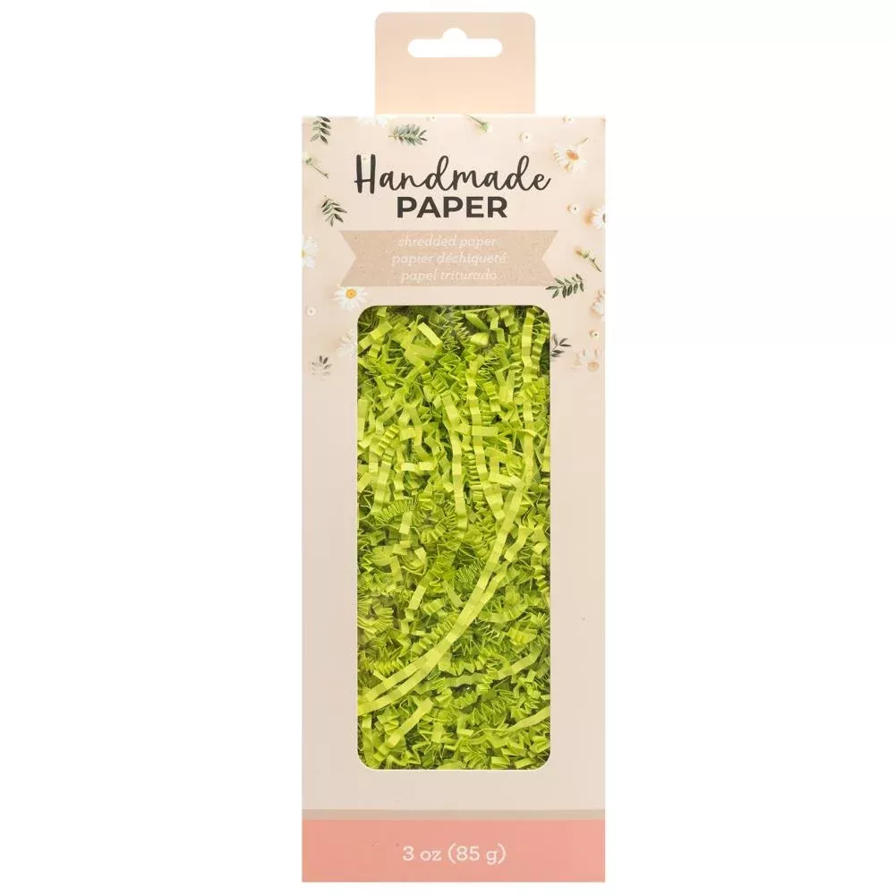 American Crafts Handmade PaperShredded Paper 1lb green