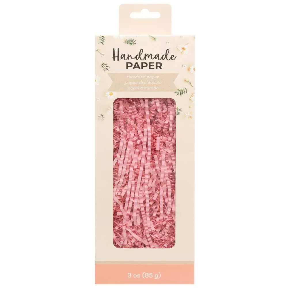 American Crafts Handmade PaperShredded Paper 1lb pink
