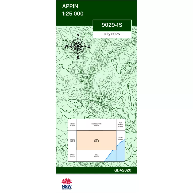 Appin 1:25k NSW Topo Map 9029-1S