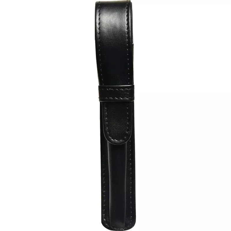 Aston Leather Black Finger Style Single Pen Case