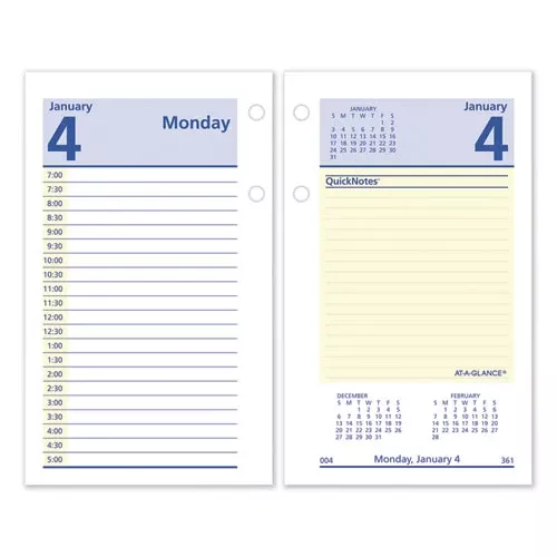 AT-A-GLANCE E517-50 QuickNotes Desk Calendar Refill, 3.5 x 6, White/Yellow/Blue Sheets, 12-Month (Jan to Dec): 2026