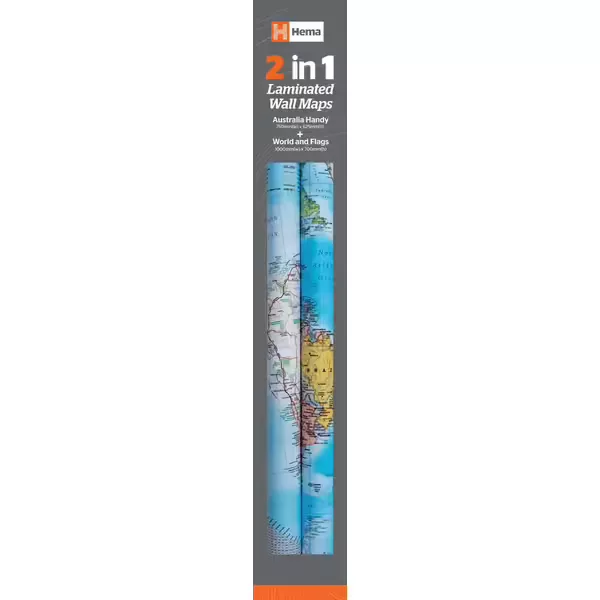 Australia and World Wall Maps Twin Pack