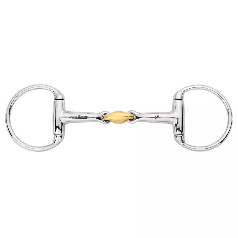 BAR H EQUINE Eggbutt Double Jointed Copper Link Snaffle Horse Bit 3074
