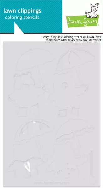 Beary Rainy Day - Coloring Stencils - Lawn Fawn