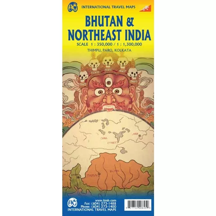 Bhutan and Northeast India Travel Reference Map