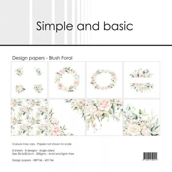 Blush Floral - Paper Pack - 12"x12" - Simple and Basic
