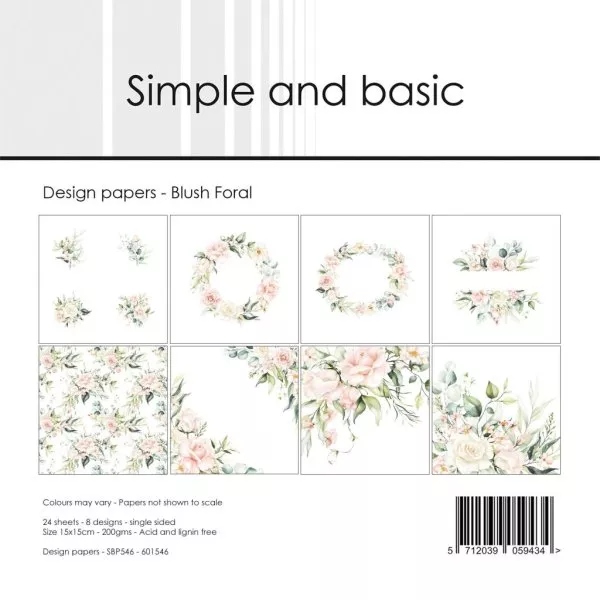 Blush Floral - Paper Pack - 6"x6" - Simple and Basic