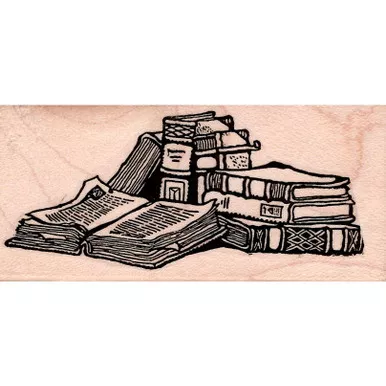 Books Rubber Stamp