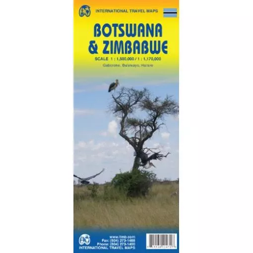 Botswana & Zimbabwe Travel Reference Map