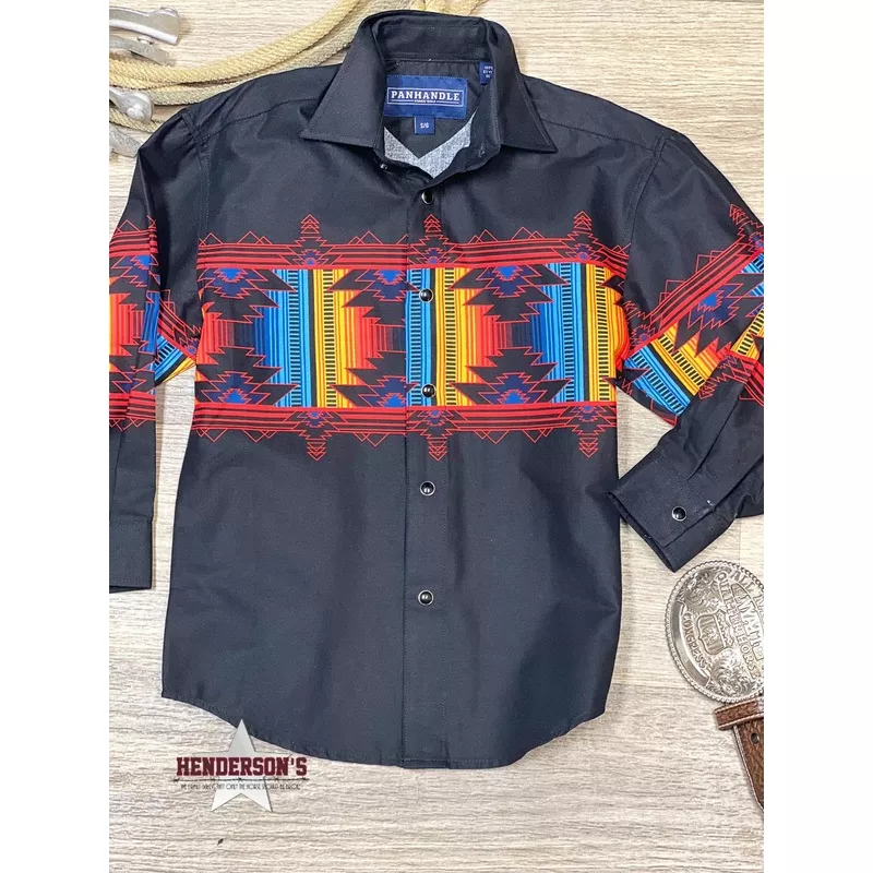Boy's Southwest Border Print ~ Black