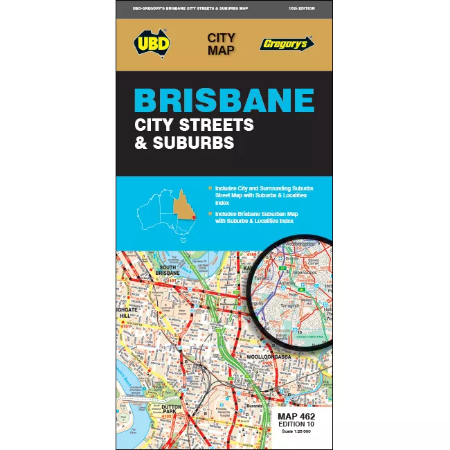 Brisbane City Streets & Suburbs Map 462