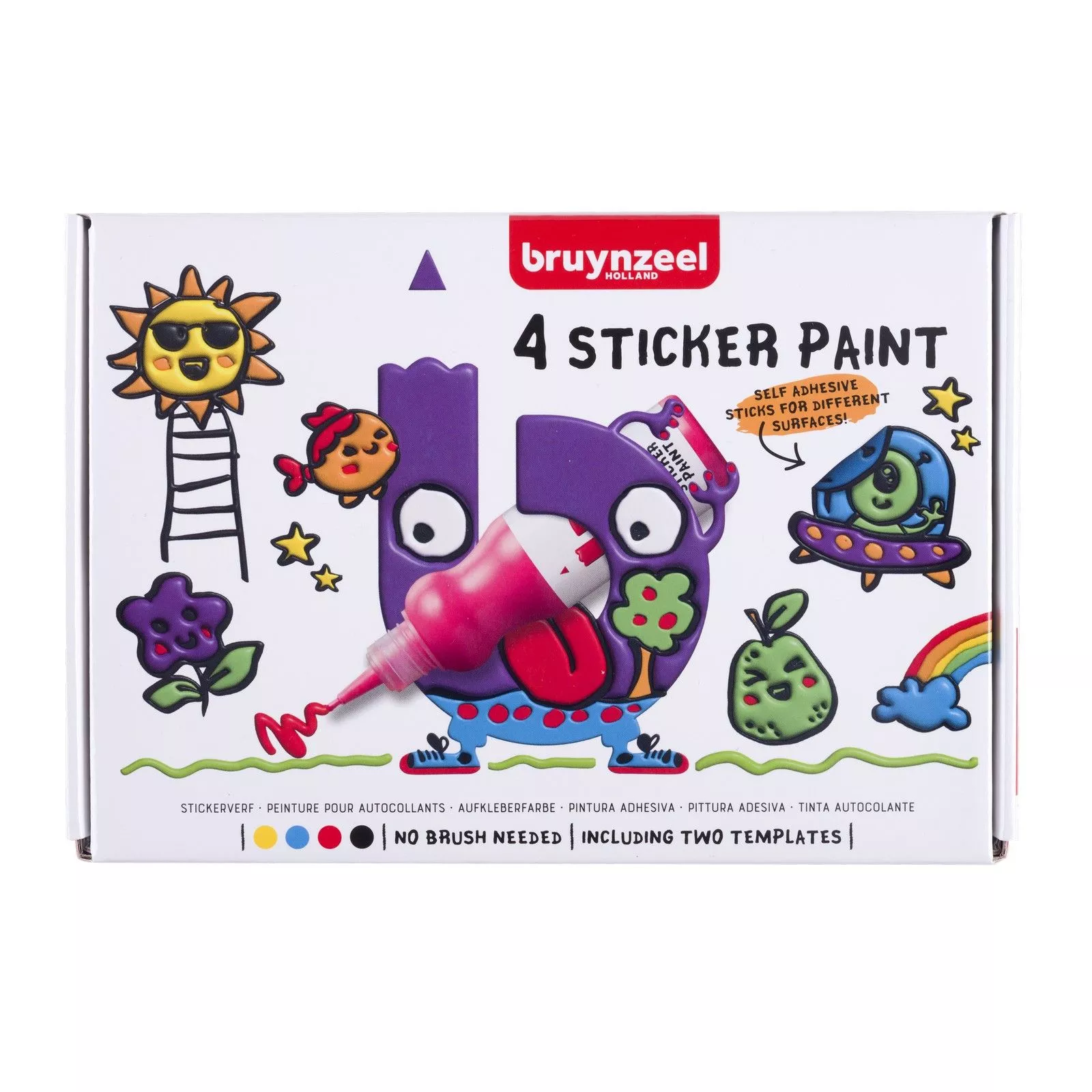 Bruynzeel • Stickerpaint Set 4 colours + 2 templates