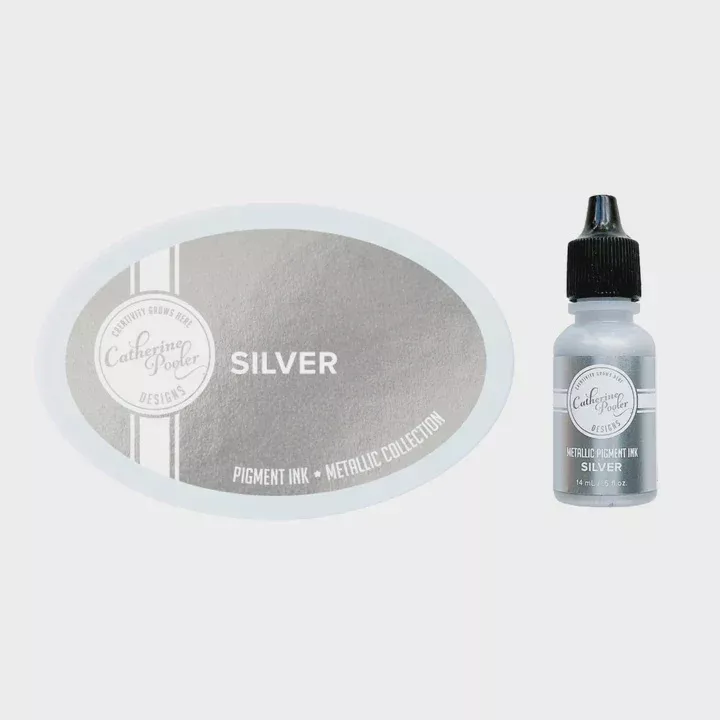 Catherine Pooler Silver Metallic Pigment Ink Pad & Refill