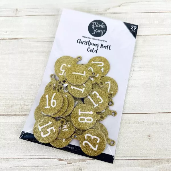Chipboard - Christmas Ball Gold - Embellishment - ModaScrap