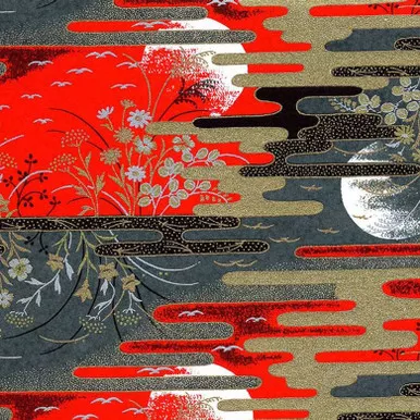 Chiyogami Paper, Floral Moons