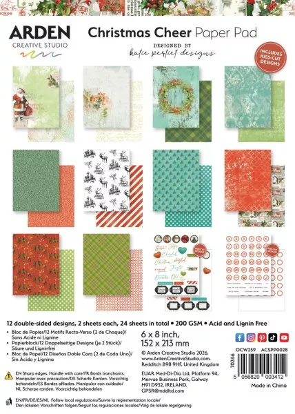 Christmas Cheer - Paper Pad - 6"x8" - Arden Creative Studio