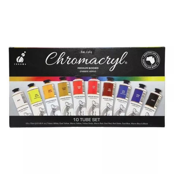 chromacryl student acrylic paint set 10