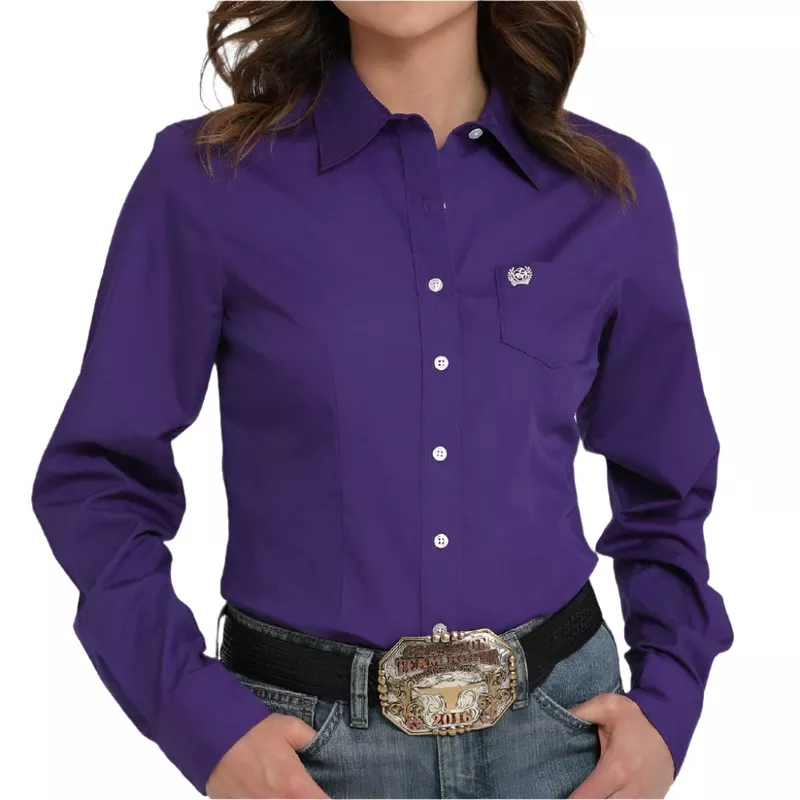Cinch Women's Purple Button Down Shirt