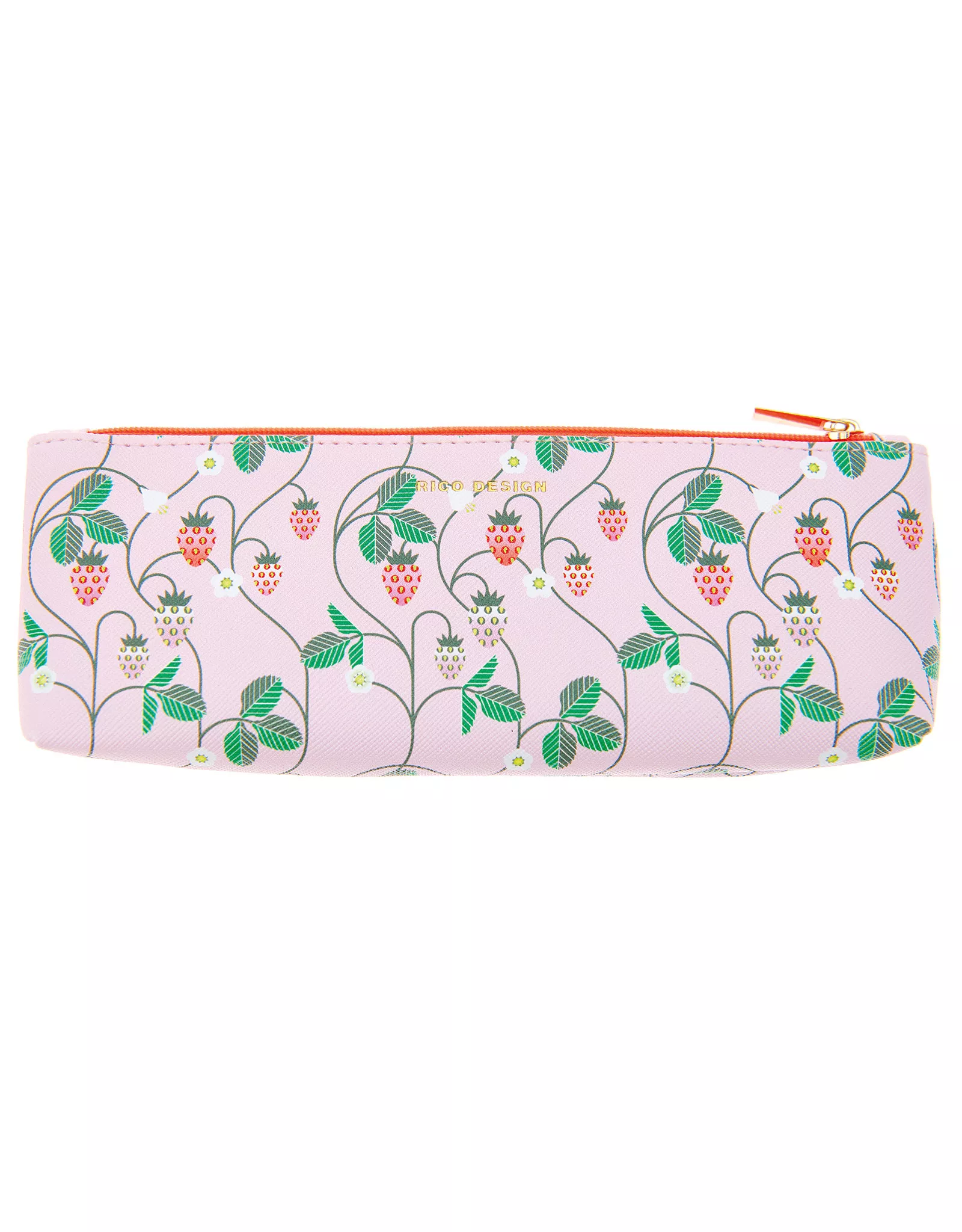 CLEARANCE Rico Design Pencil Case, Strawberries on Pink