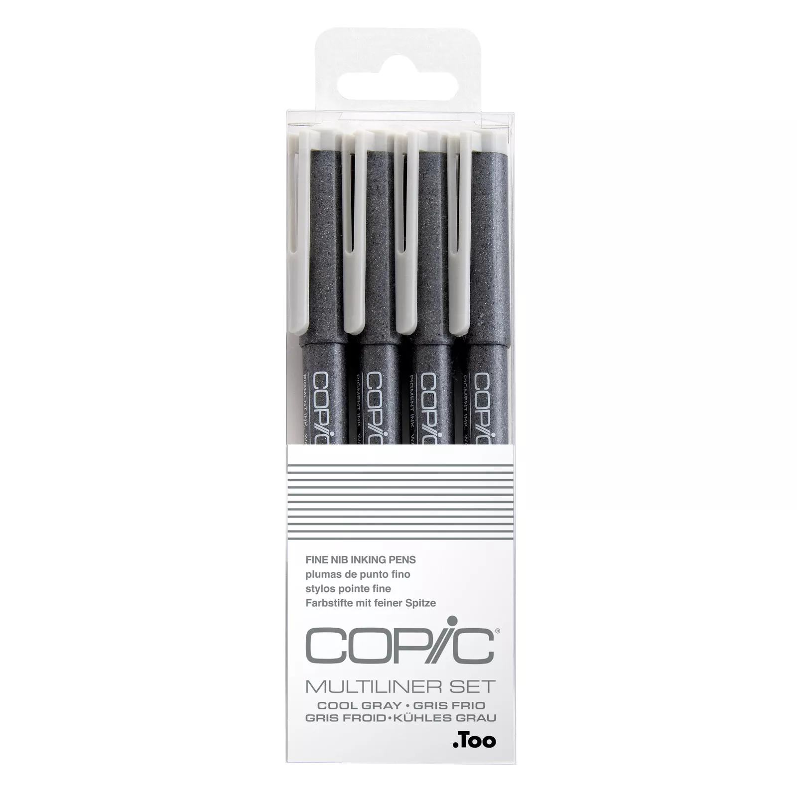 COPIC Multiliner Set of 4 Fine Grey Pens