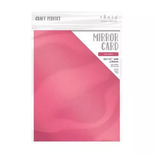 Craft Perfect Pink Chiffon Mirror Card