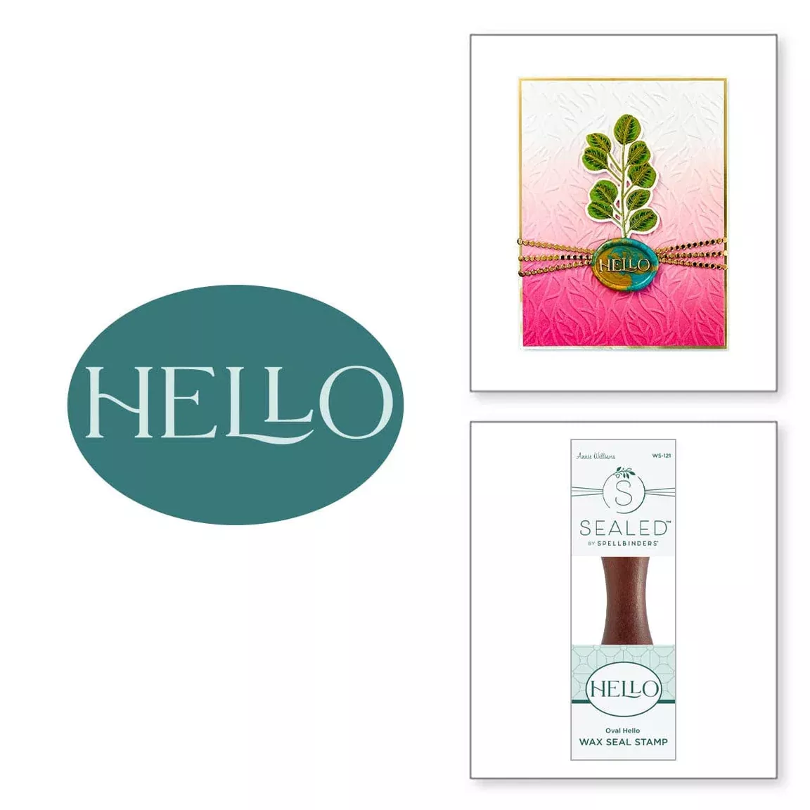 Crafting Tools: Spellbinders-OVAL HELLO WAX SEAL STAMP