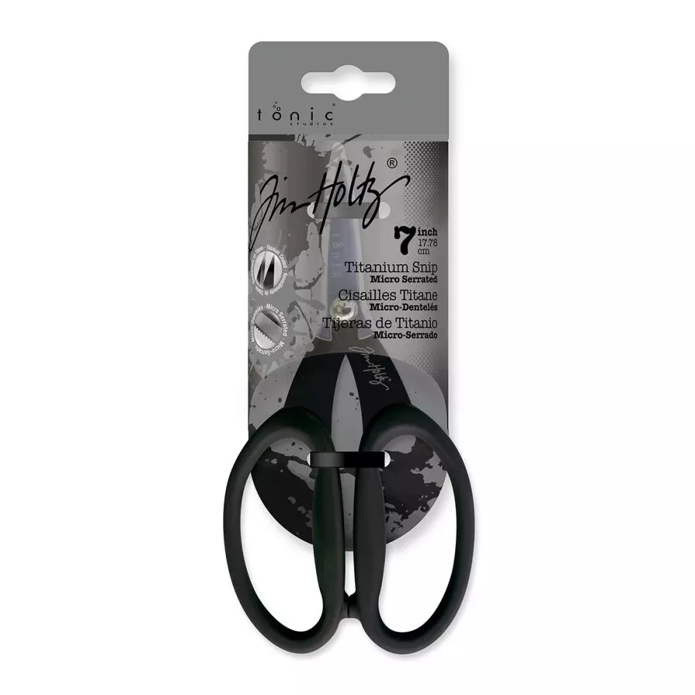 Crafting Tools: Tim Holtz Non-Stick Titanium Micro Serrated Scissors 7"
