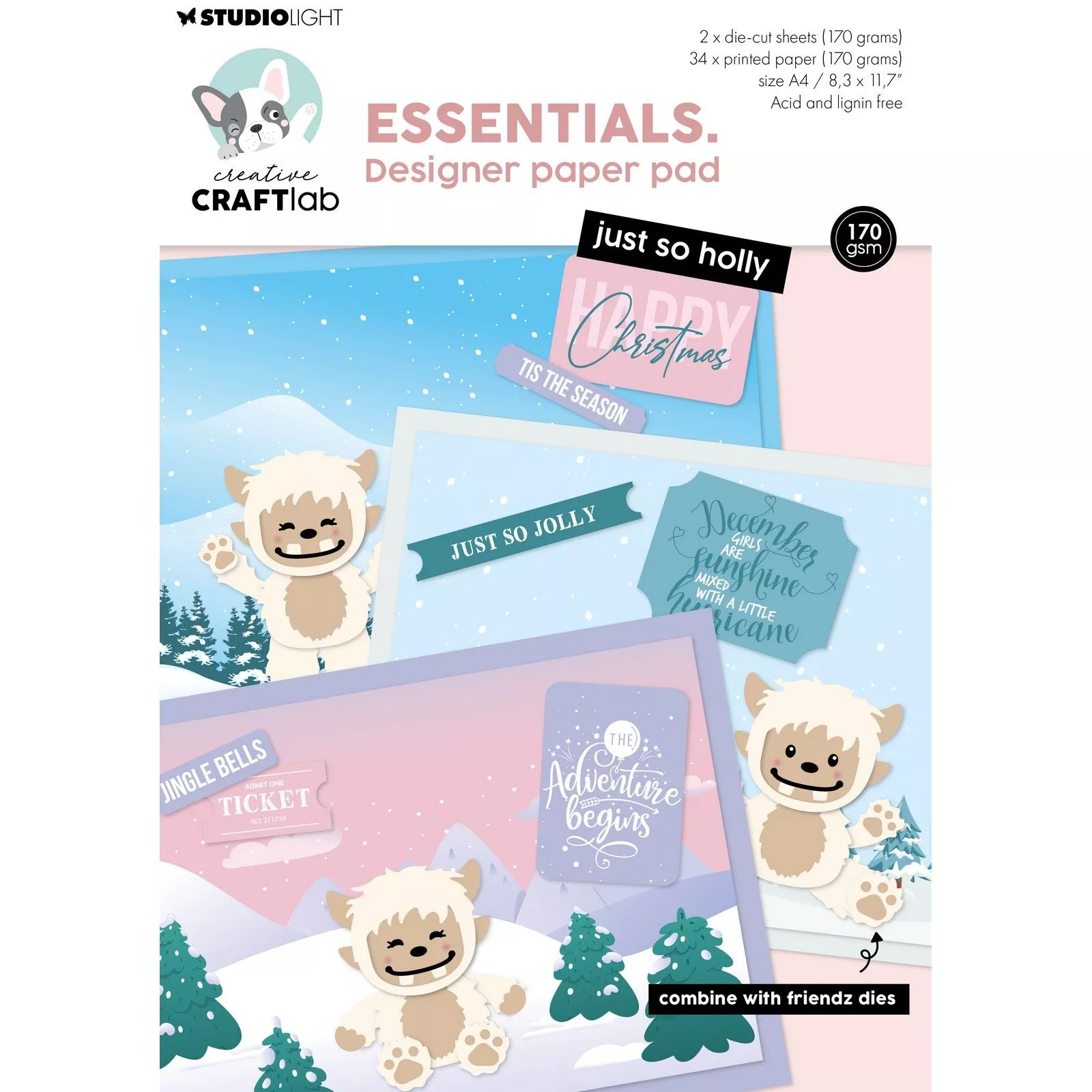 Creative Craftlab • Essentials Designer Paper Pad Just so holly